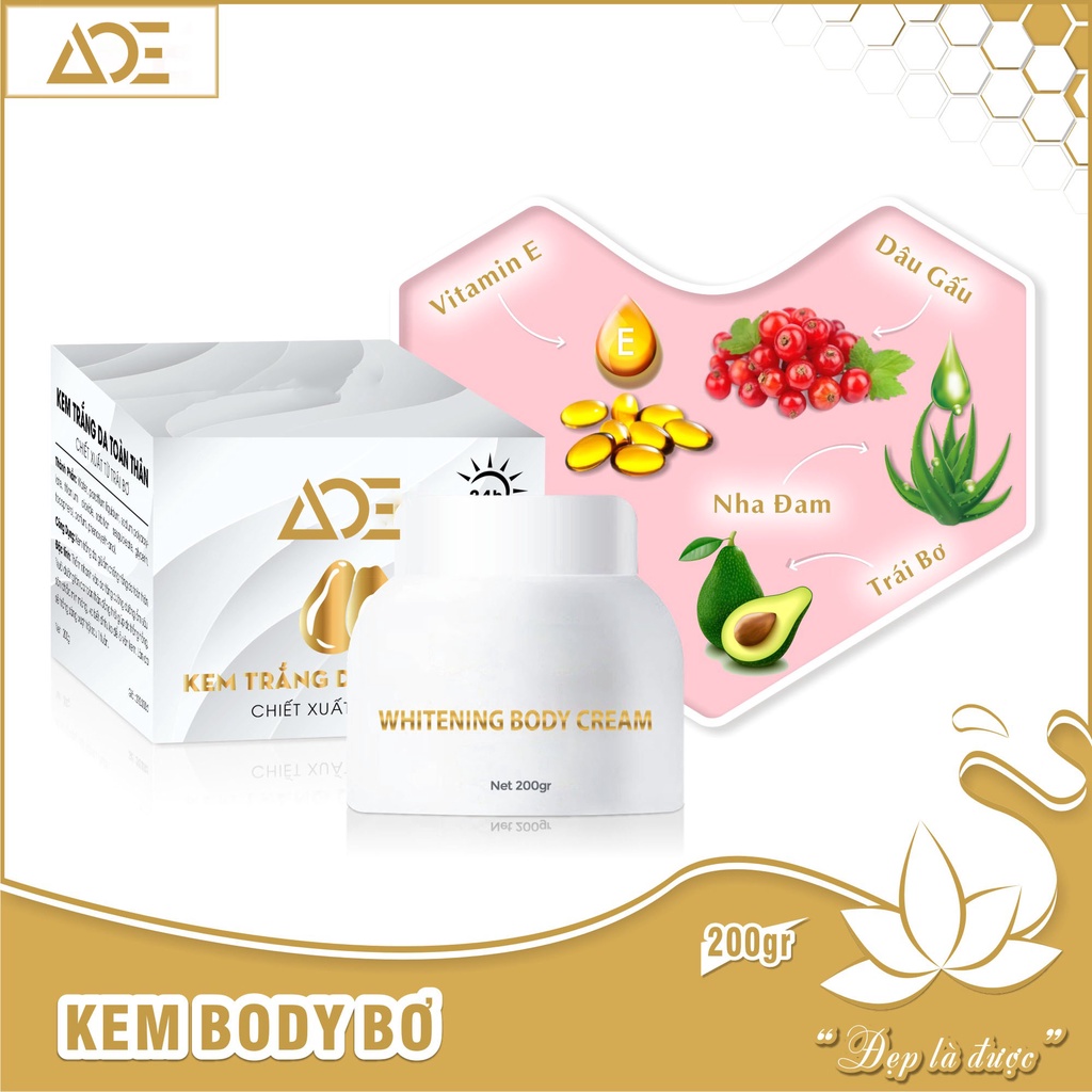 Kem Body Bơ ACE Trắng Da Toàn Thân (200g)