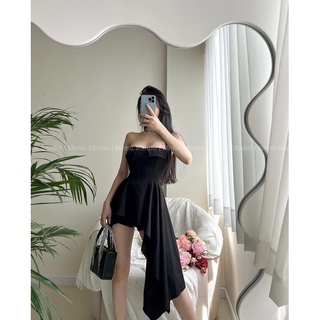 Đầm cúp ngực xoè vạt xéo có kèm quần