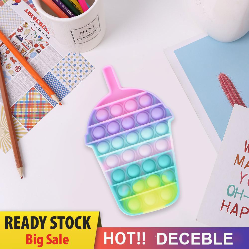 Đồ Chơi Giảm Căng Thẳng Pop It Hình Ly Trà Sữa Màu Cầu Vồng Bánh Macaron
