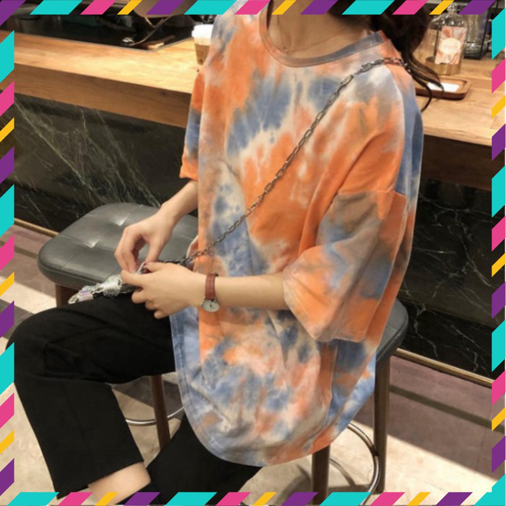 Áo Thun Tay Lỡ Form Rộng Loang Màu Siêu Hot🍁 Unisex nam nữ đều mặc được | BigBuy360 - bigbuy360.vn