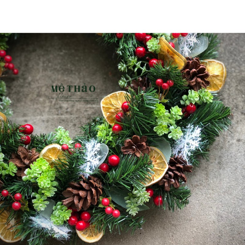 (Giá Tại Xưởng) Vòng Nguyệt Quế Noel Trang Trí Giáng Sinh, Decor Phòng Khách, Shop, Studio của Mê Thảo Flower