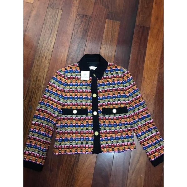 Áo dạ tweed mẫu kẻ nâu zara cực hot