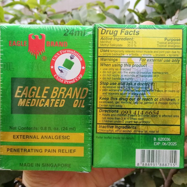 [HÀNG MỸ] DẦU GIÓ XANH CHÍNH HÃNG - EAGLE BRAND 24ML, HÀNG NHẬP MỸ 100% CAM KẾT CHẤT LƯỢNG TUYỆT ĐỐI