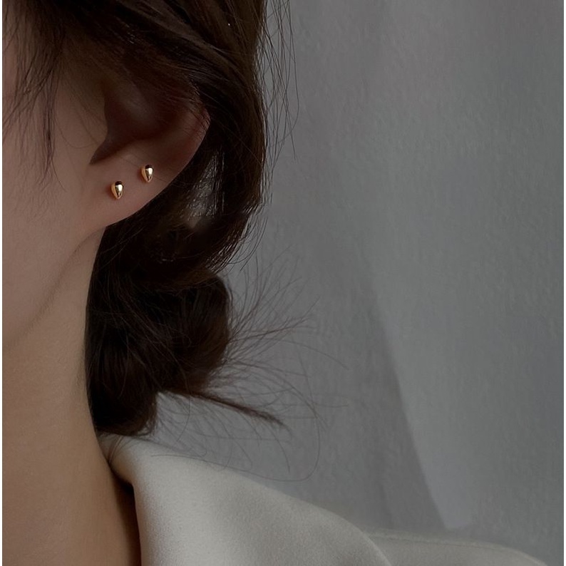 Hoa tai bạc S925 - Bông tai nữ bạc Ý hình giọt nước đeo 2 kiểu dễ thương, cá tính ZAZA accessories