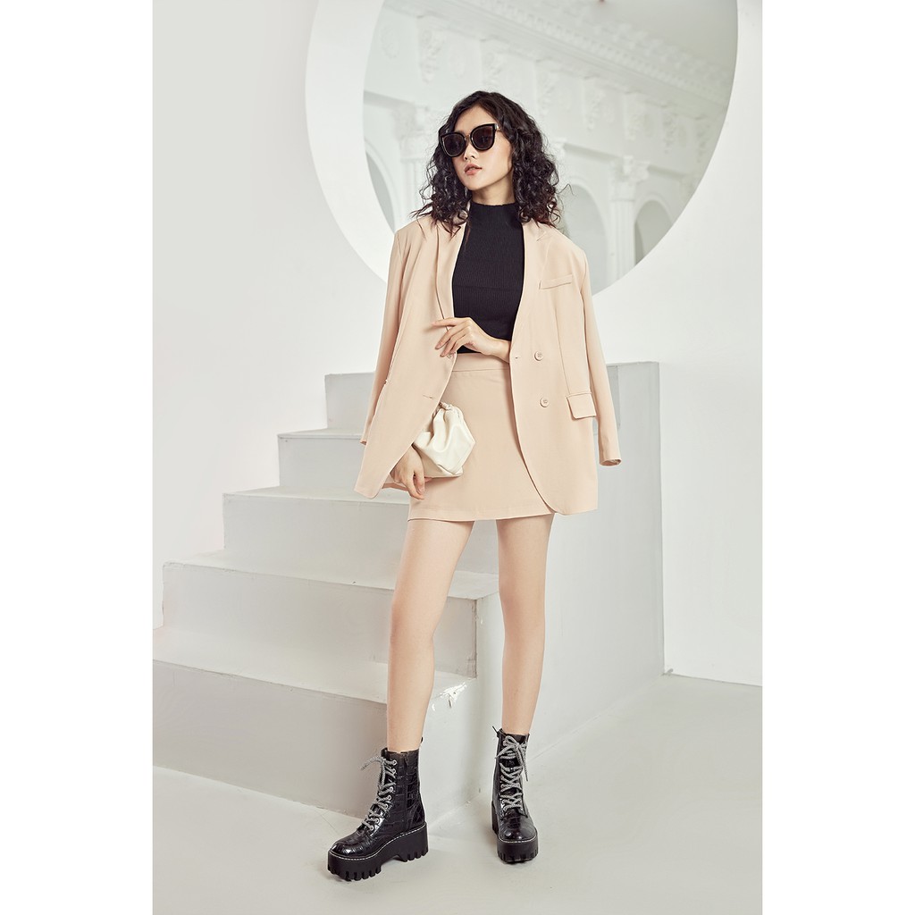 [Mã FASHION10KP giảm 10K đơn 50K] Áo vest nữ blazer công sở dáng dài vạt tròn 4 cúc VDW0411 - 92wear