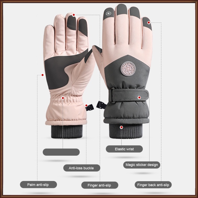 1 Đôi Găng Tay Trượt Tuyết Chống Nước Cảm Ứng Giữ Ấm Mùa Đông Cho Nam Nữ