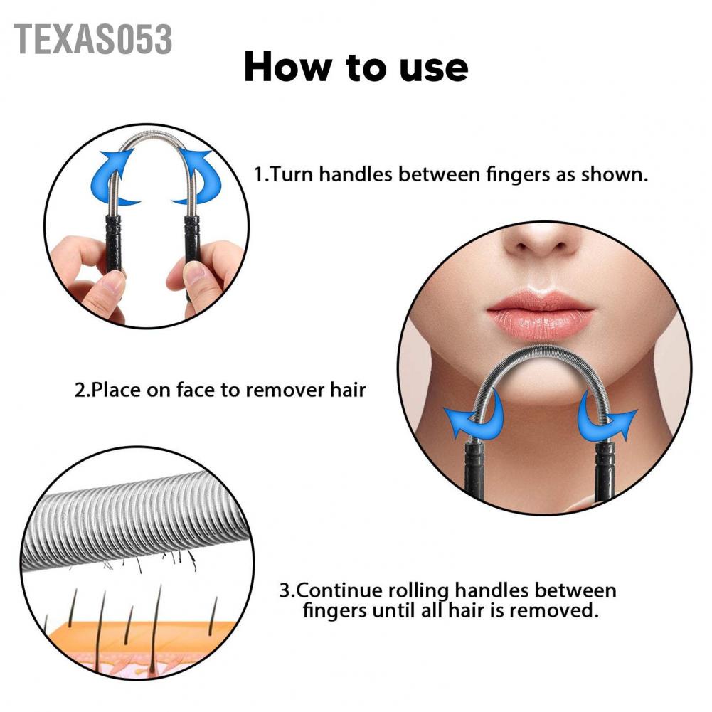 Texas053 Texas053 Máy cạo lông mặt 3PCS cầm tay dành cho phụ nữ Lông mày cằm Râu mép trên môi