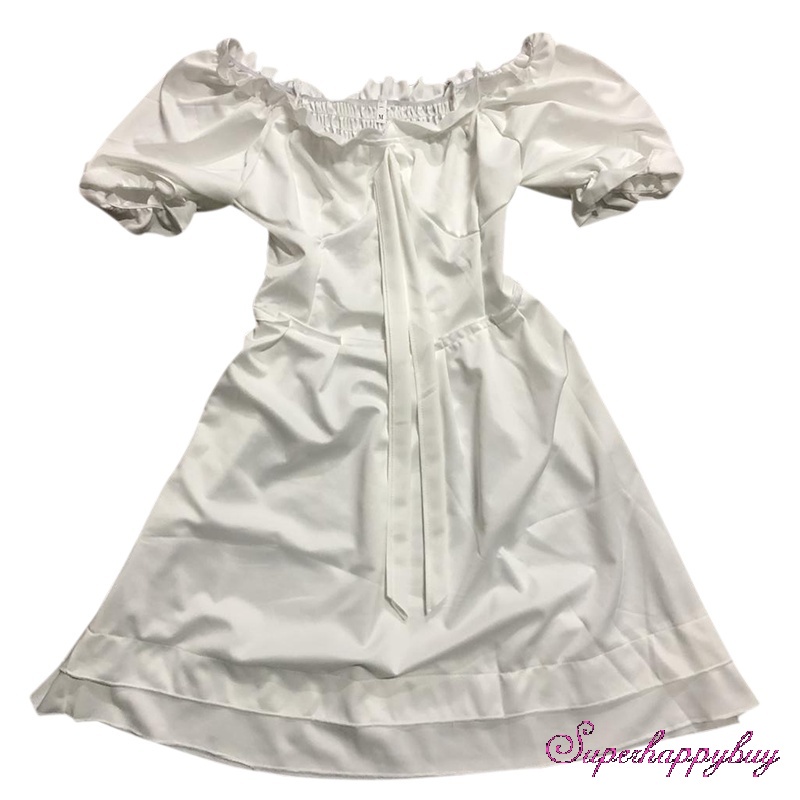 Đầm Tay Phồng Cổ Vuông Thắt Nơ Phong Cách Cổ Điển Pháp