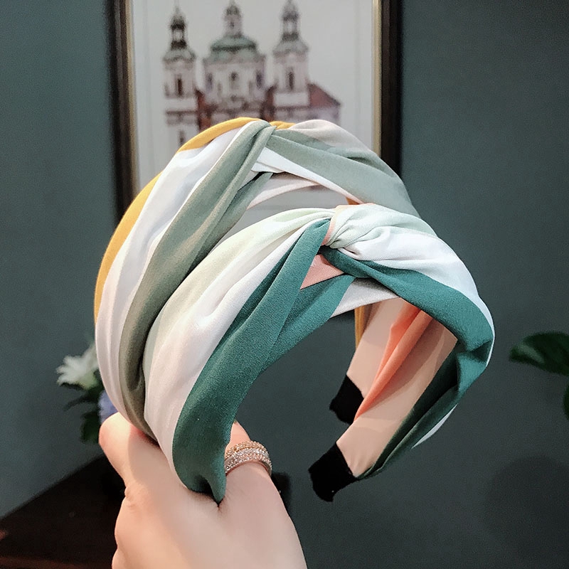 Cài tóc họa tiết sọc thiết kế thắt nút thời trang cá tính cho nữ