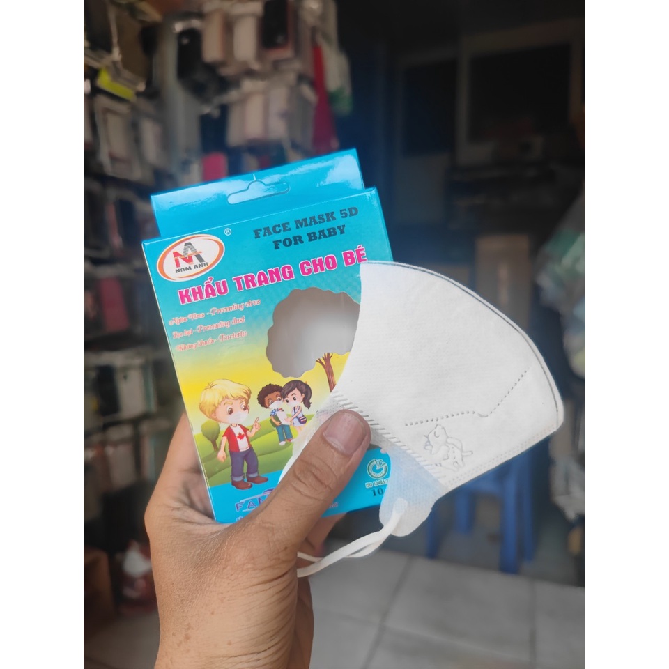 khẩu trang 5d baby mask NAM ANH CHÍNH HÃNG,dành cho trẻ từ 1-5 tuổi ,mềm mại tạo cảm giác thoải mái cho bé
