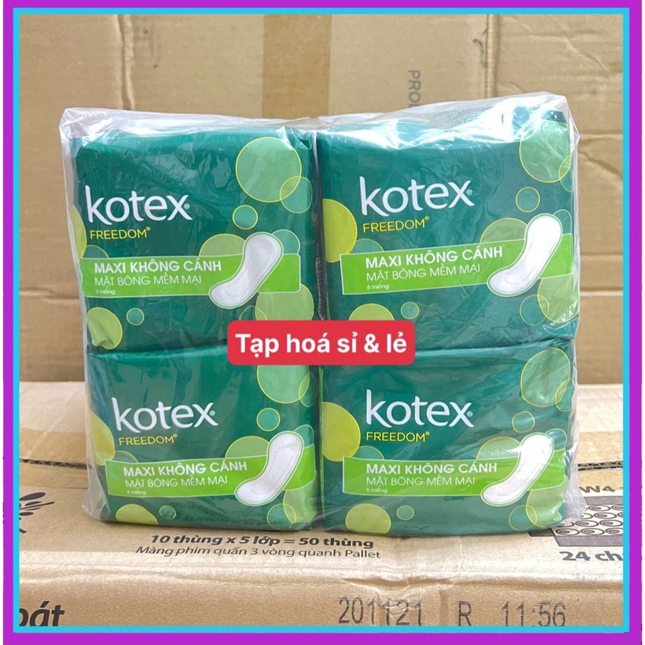 8 Gói Kotex Freedom Mặt Bông Dày Không Cánh