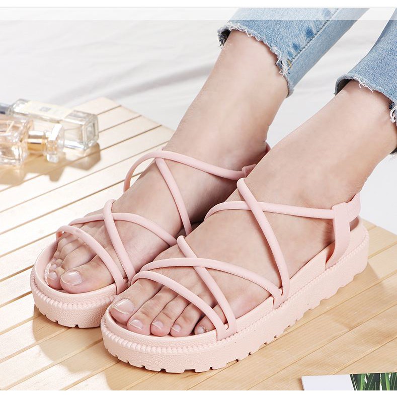 Sandal Nữ Chiến Binh Nhiều Quai Mảnh Đế 2 Tầng Cực Êm Chống Nước