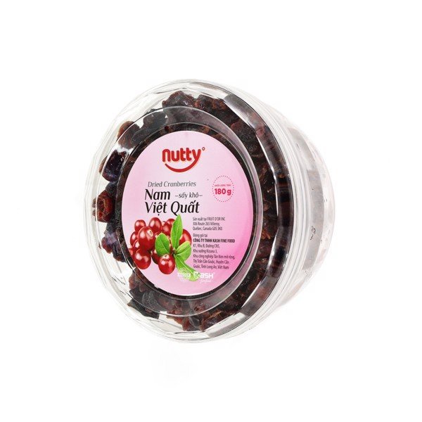 Nam Việt Quất Sấy Khô Tự Nhiên Nutty 180g - Trái Cây Sấy Không Đường Tốt Cho Sức Khỏe | Meta FreshGo