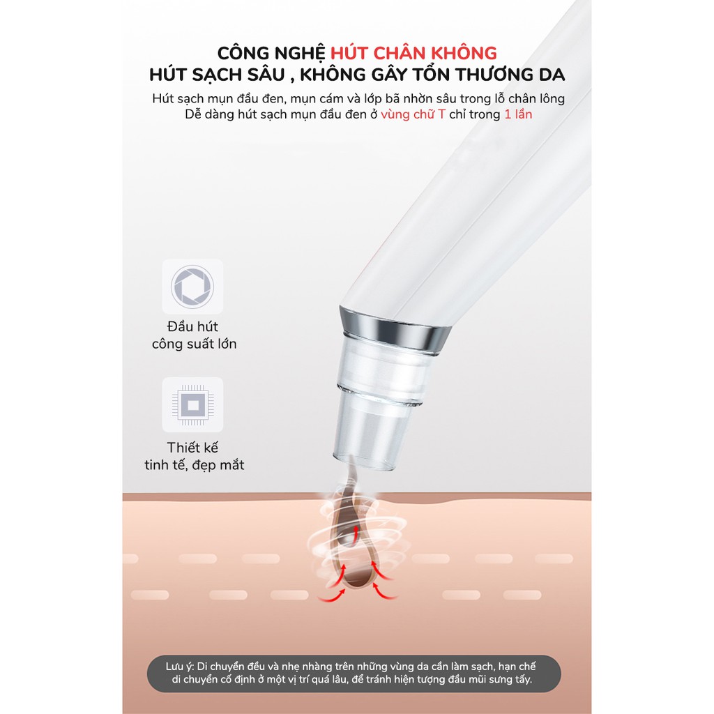 Máy hút mụn đầu đen vi tinh thể, se khít lỗ chân lông AINI COLLECTION - Hàng chính hãng Aini Việt Nam