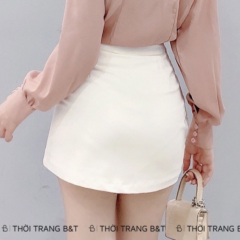 Chân Váy Nữ Ngắn Chữ A cá tính, Màu trơn Bassic công sở hot trend 2023 CV122  B&T Fashion