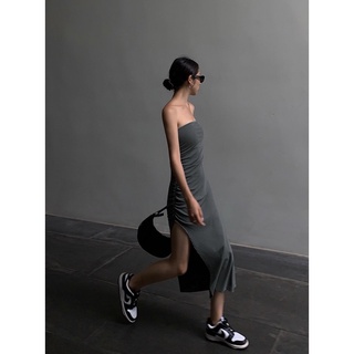 [Sẵn] Đầm Body Thun gân co giãn
