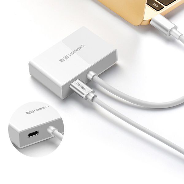 Cáp chuyển đổi USB Type-C to HDMI VGA Ugreen 30843 - Hàng Chính Hãng bảo hành 18 tháng