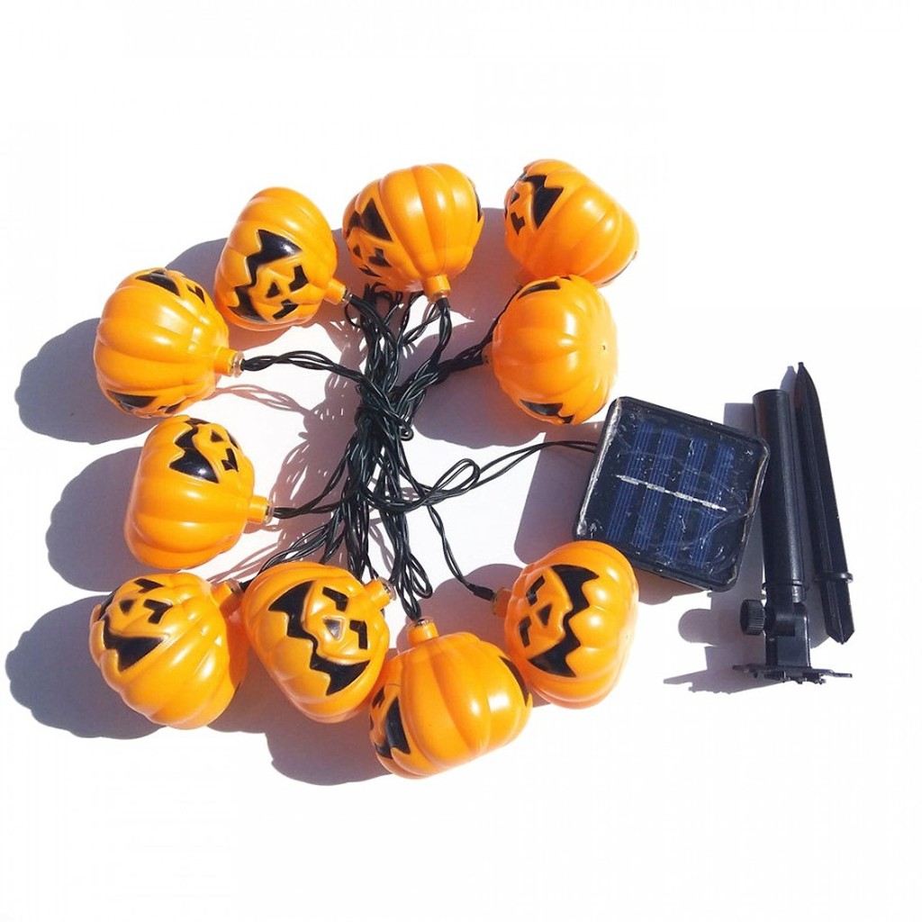 Dây đèn led bí ngô dùng năng lượng mặt trời trang trí Halloween GIVASOLAR GV-PHSL-3