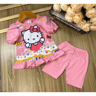 Bộ lửng thun cotton phối thun lạnh in 3d