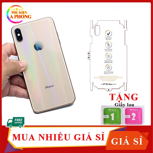 Miếng dán Skin PPF 7 màu mặt sau cho iphone 7/7plus/8plus/X/Xs/Xsmax/11/11 pro/11 pro max/12/12promax/13/13promax