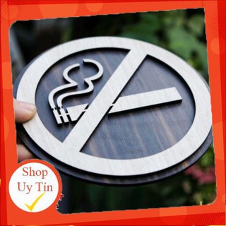 Bảng Gỗ Trang Trí Decor - Mẫu Cấm Hút Thuốc, No Smoking - Bảng Gỗ Woody