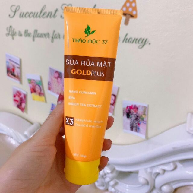 ( Free ship ) Sữa rửa mặt gold plus của thảo mộc 37