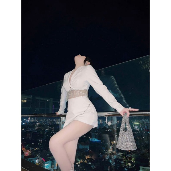 SET ÁO VEST KẾT DÂY XOÀN + CHÂN VÁY TÀ LỆCH