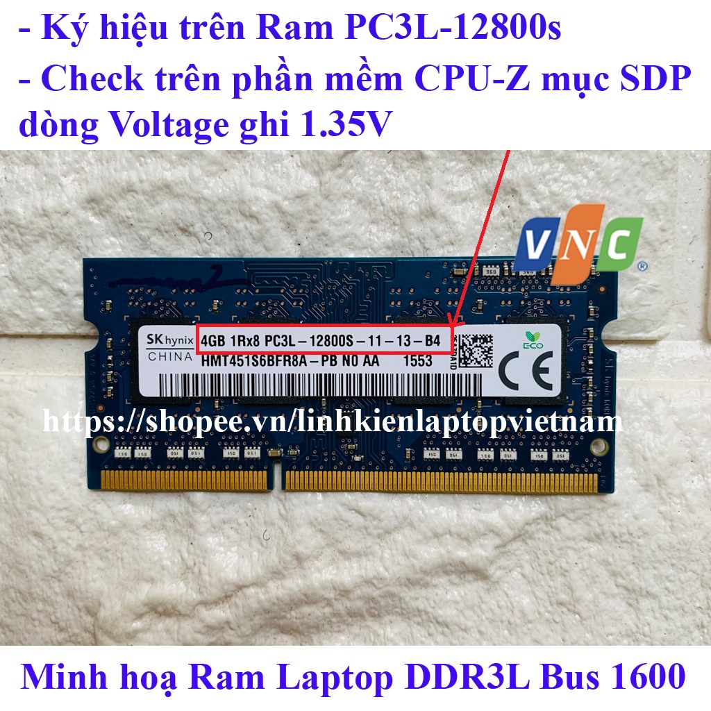 Ram laptop DDR3 2GB 4G Bus 1066/1333/1600 MHz PC3 | Hàng bóc máy.