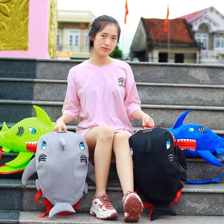 [NEW] Balo cá mập SWAT BABY SHARK siêu cute - Đựng nón bảo hiểm,sách vở, đồ dùng cần thiết - FREESHIP