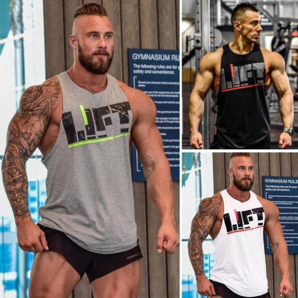 Áo 3 lỗ tập gym nam, áo tank top nam khoét sâu khoe cơ bắp Lift  ྇