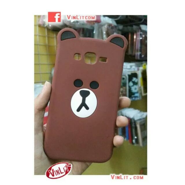 [ J2 Prime ] Ốp lưng gấu brown