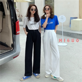 Quần Tây Ống Rộng Phong Cách Hàn Quốc 2021 Cho Nữ