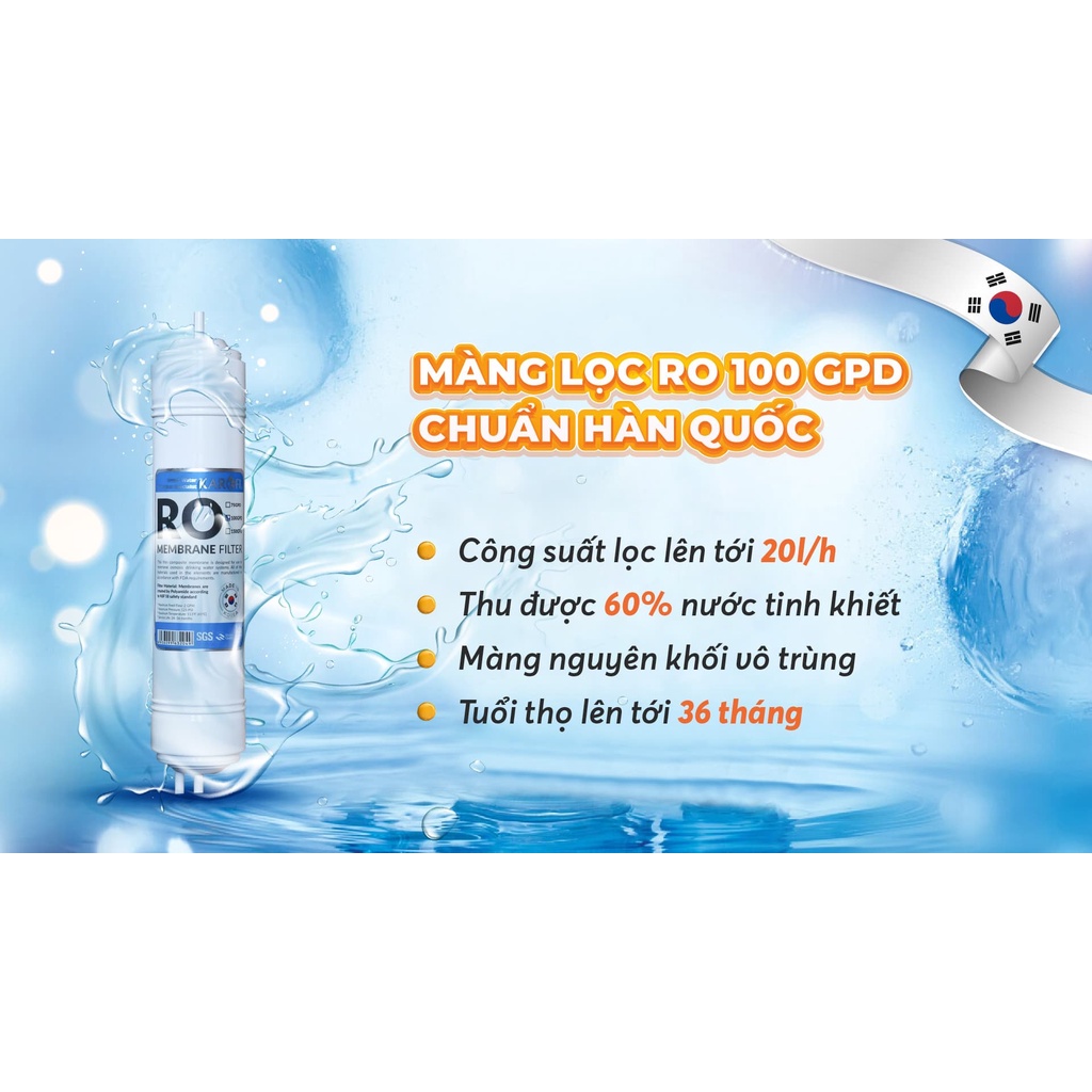 Máy lọc nước nóng lạnh RO 2 vòi 9 lõi Karofi Livotec 612 màng RO Hàn Quốc 3 chế độ - Bảo hành 36 tháng