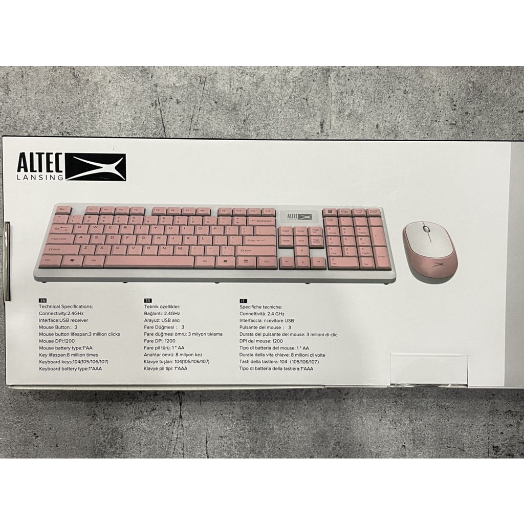 COMBO BÀN PHÍM CHUỘT KHÔNG DÂY ALTEC ALBC 6314,KEYBOARD MOUSE WIRELESS 2.4G 1200DPI