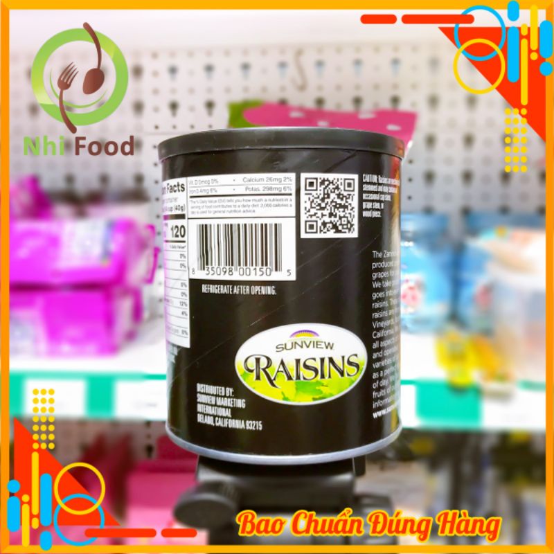 Nho Khô SUNVIEW RAISINS, Hàng Chuẩn 100%