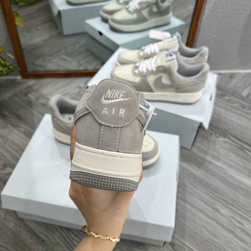 GIÀY AF1 CUSTOM XÁM NÂU DA LỘN LAI AU