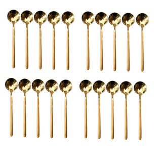 Combo 10 muỗng inox 304 màu vàng óng ánh muỗng cà phê vàng quý tộc