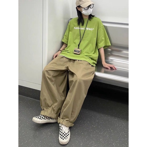 [ Rẻ vô địch ] Áo thun cotton tay lỡ dáng rộng unisex - PBWS