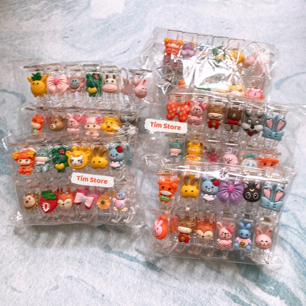 GIÁ SỈ! SET 12 KẸP CÀNG CUA 3R CUTE NHỰA TRONG SIÊU XINH, GIÁ RẺ