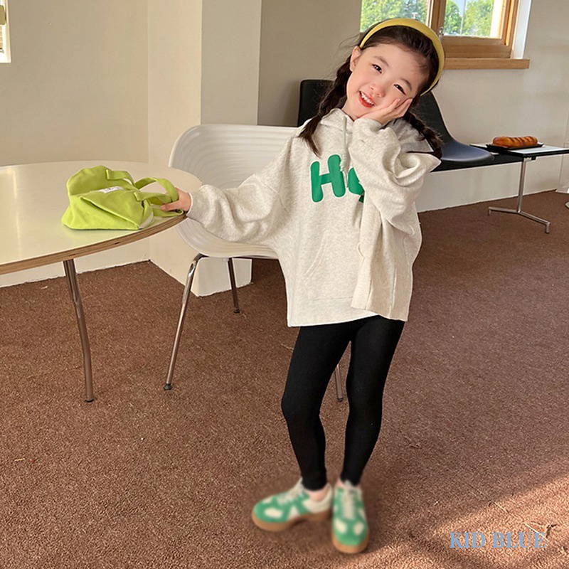 Quần Legging Thể Thao Lưng Thun Co Giãn Màu Trơn Thời Trang Xuân Thu Phong Cách Hàn Quốc Cho Bé Gái