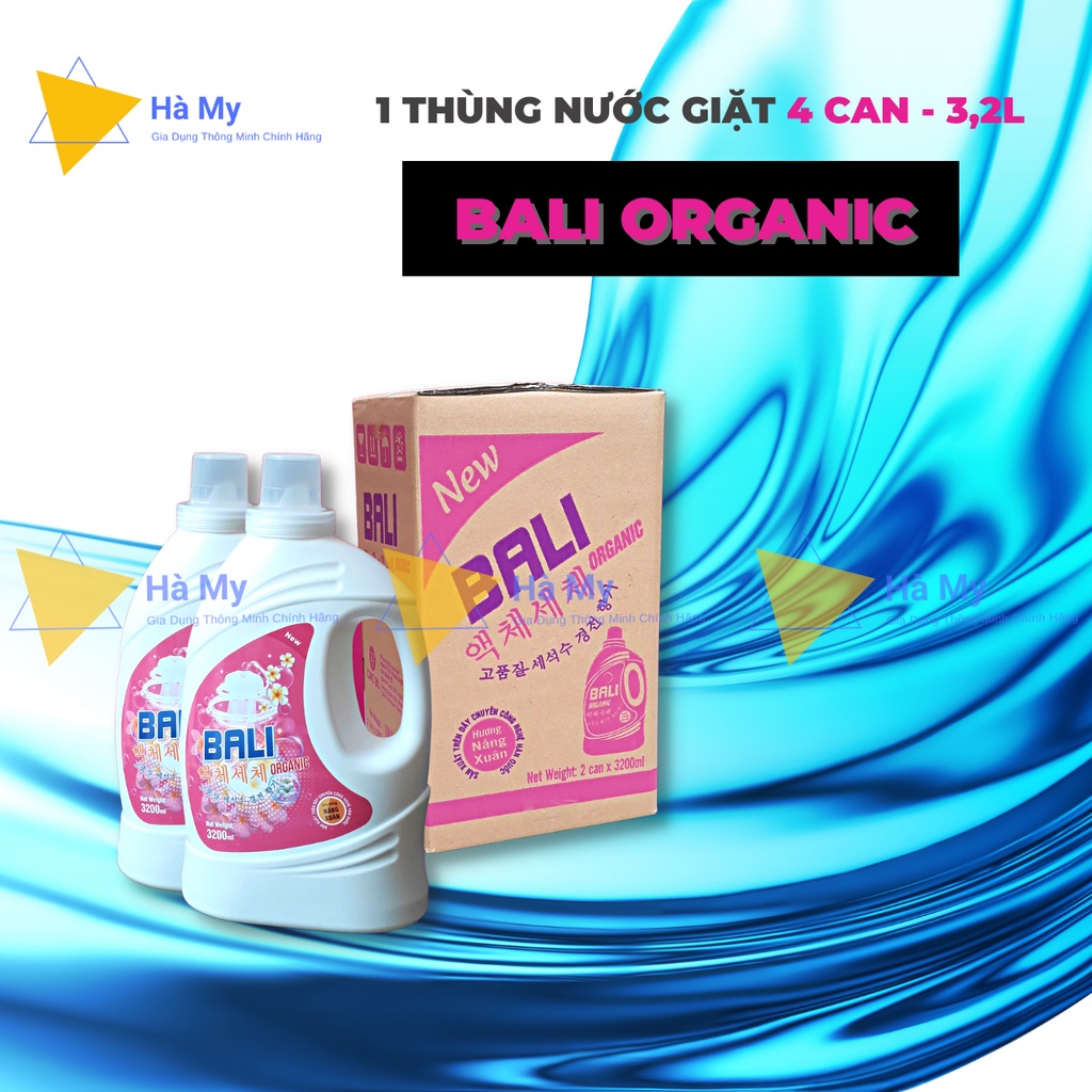 1 Thùng Nước Giặt Xả ( 4 can) BaLi Organic Cao Cấp-Hương Thơm Quyến Rũ,Dịu Nhẹ,An Toàn Cho Da Tay,Không Hóa Chất