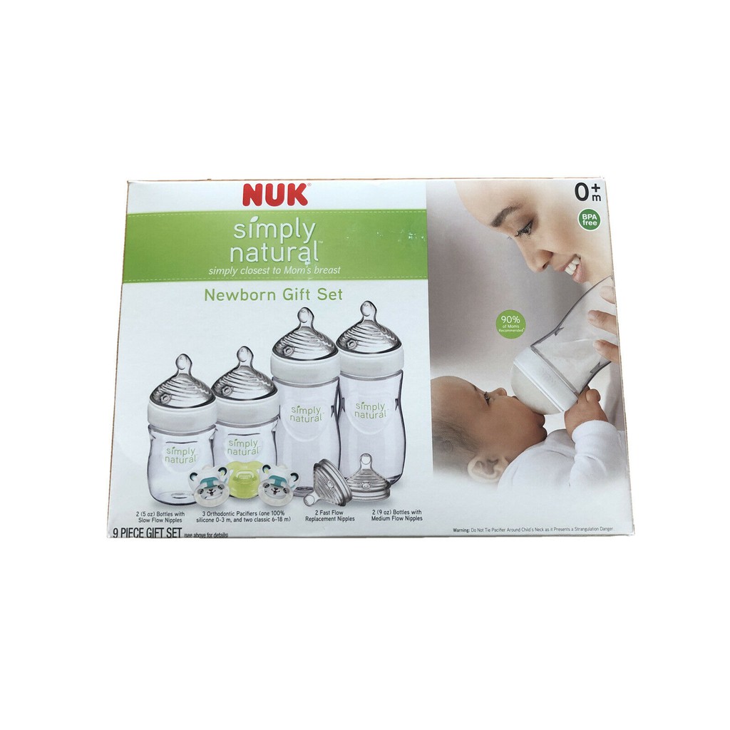 Set 4 bình sữa Nuk Simply Natural 150ml và 270ml (kèm ti giả)