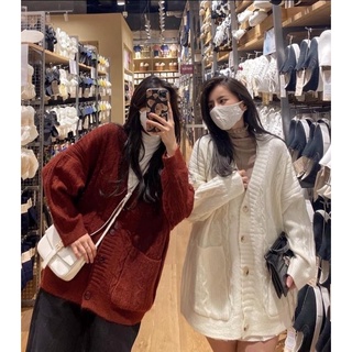 Áo khoác cardigan len vặn thừng vintage