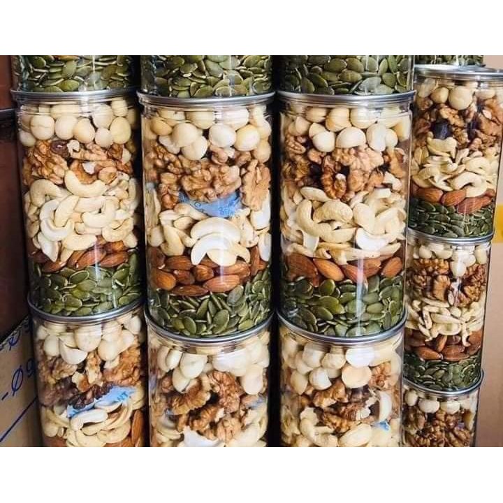 500g Mix 5 Loại Hạt DInh Dưỡng Cao Cấp - Hạnh Nhân, Hạt Điều, Macca, Óc Chó, Bí Xanh