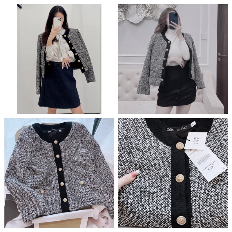 ÁO DẠ 2 LỚP PHỐI CÚC ĐỒNG XỊN SÒ CHO NỮ