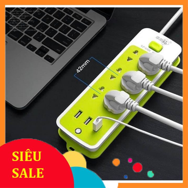 Ổ Cắm Điện Đa Năng 6 Phích Và 3 Cổng Sạc USB