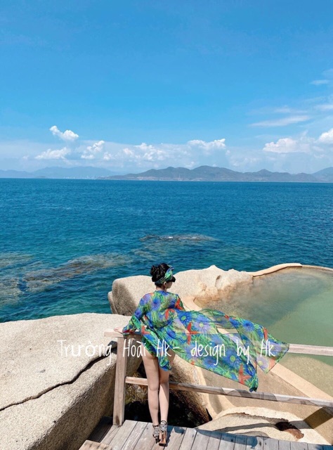 SET MONOKINI KHOÉT 3 MÓN KÈM ÁO CHOÀNG HOẠ TIẾT NHIỆT ĐỚI XANH | BigBuy360 - bigbuy360.vn