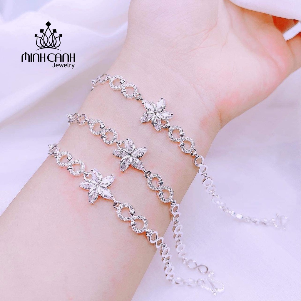 Lắc Tay Bạc Hoa Xoay Minh Canh Jewelry