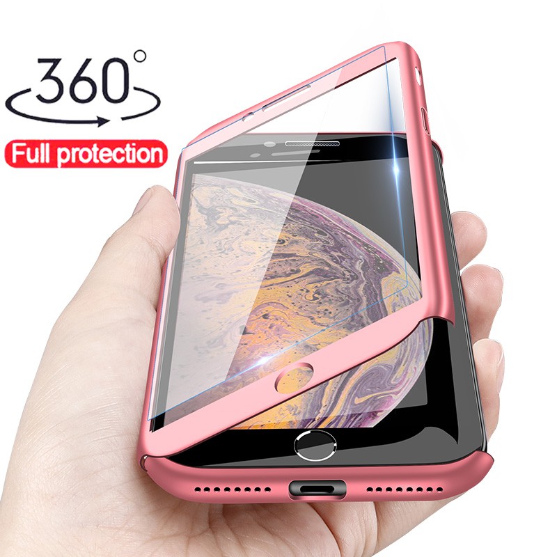 Ốp lưng chống sốc 360 Full Cover cho iPhone 12 Mini Pro MAX 11Pro MAX XS Max 7 8 6 6S Plus 5 5S SE 2020 X XR Có Bảo vệ màn hình