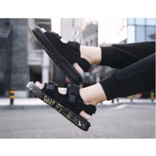 Giầy Sandal Nam Nữ Đế Chữ - quai hậu nam nữ học sinh quai ngang đen funll